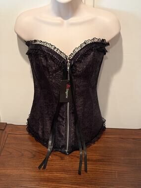 NWT BSLingerie Women's Size Large Bustier Corset Vest Black